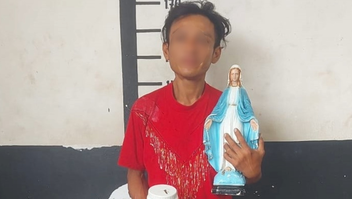 Ladrón entra a robar a un centro pastoral en Tizimín y se lleva hasta la Virgen de la Asunción