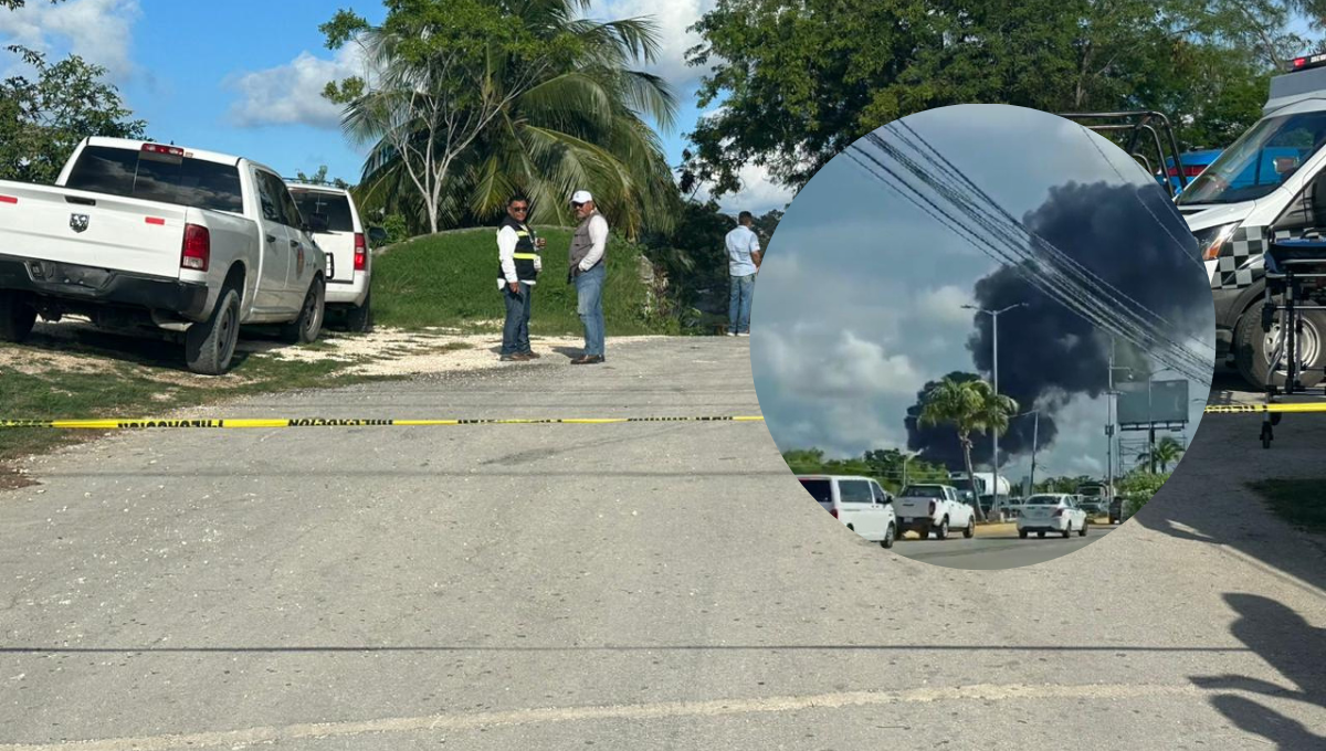 Explosión de una pipa en Cancún deja a un trabajador con quemaduras