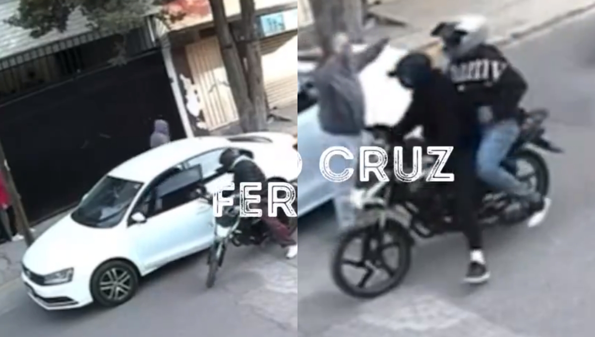 Hombre huye de un asalto en Edomex, pero deja a su pareja en el auto: VIDEO