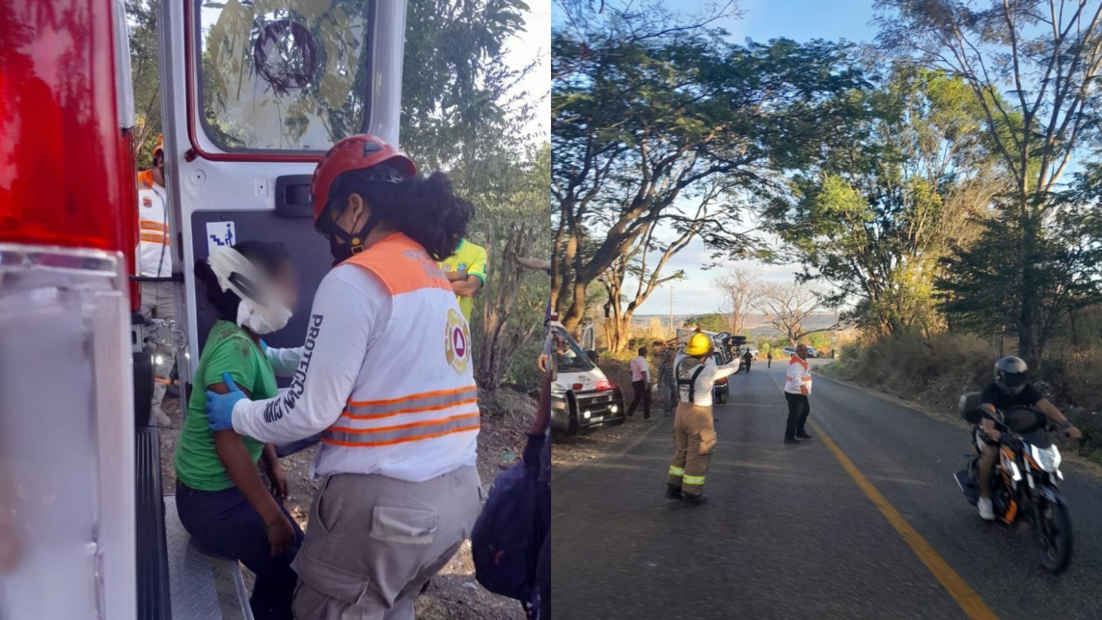 Reportan 23 lesionados tras volcadura de tráiler que transportaba migrantes en Chiapas