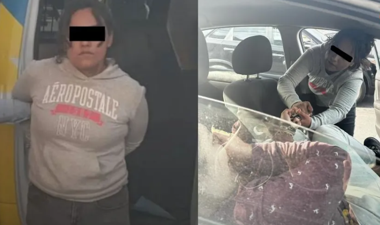 Detienen a mujer que intentó robar auto amenazando con tijeras a conductora en Monterrey