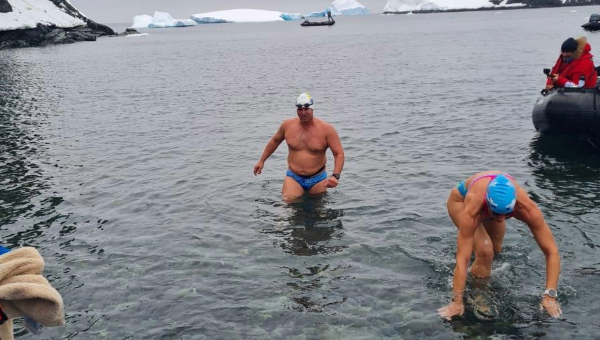 "Fue un nado muy exigido, procedemos de una zona cálida y hacer esto en estas temperaturas es tremendo", dijo