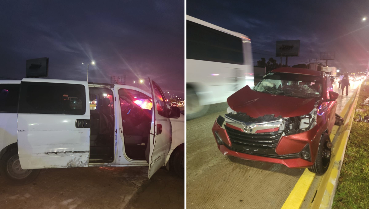 Van pierde el control y provoca carambola en Cancún