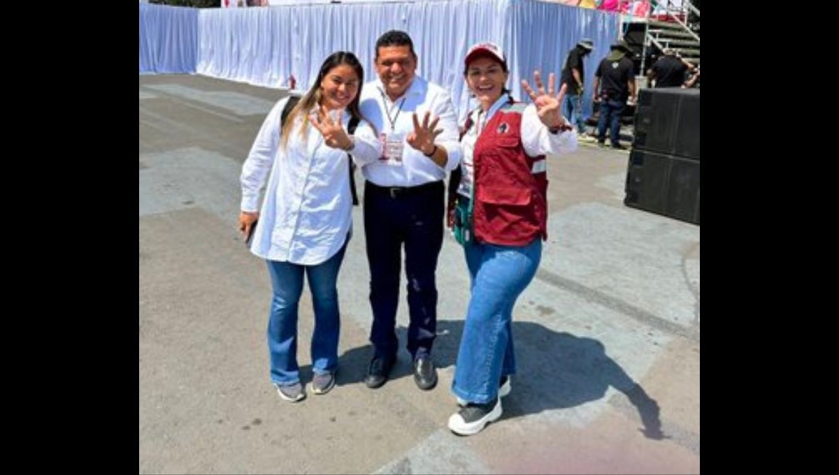 Javier May se encuentra en el Zócalo de la CDMX para acompañar a Claudia Sheinbaum en el inicio de campaña