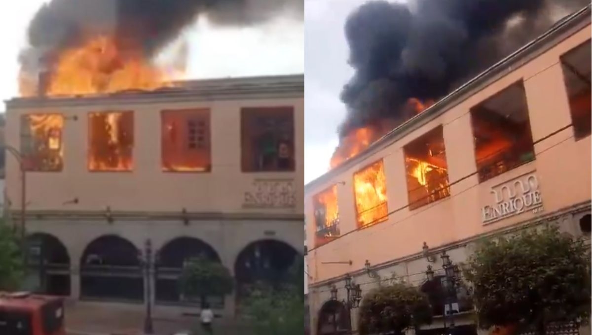 Así lucía el incendio en el restaurante Enrique de CDMX