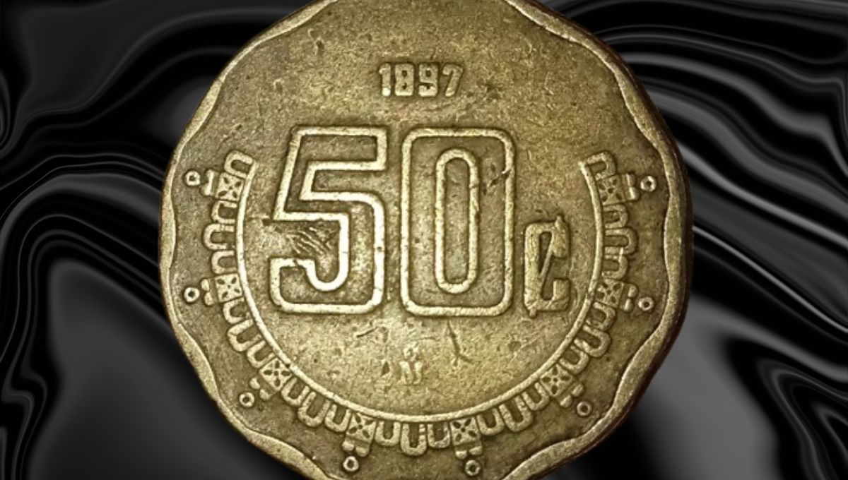 Pareciera una moneda normal de 50 centavos, pero cuenta con un fallo en su composición